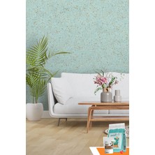 Ventrawall - Isı Ve Ses Yalıtımlı Sürülen Duvar Kağıdı | Altın Mineral Taşlı Turkuaz | B11-PLUS1 - 1.5 Kg |5m²