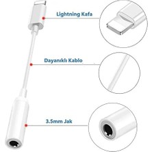 NewPole iPhone 14/13/12/11 Serisi Için Lightning To 3.5mm Jack Kulaklık Dönüştürücü Adaptörü Bluettoh Bağlantılı