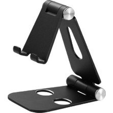 Tamamen Katlanabilir Masa Telefonu Standı Dock Tablet Tutucu Masa Braketi Siyah (Yurt Dışından)
