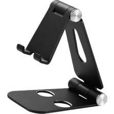 Tamamen Katlanabilir Masa Telefonu Standı Dock Tablet Tutucu Masa Braketi Siyah (Yurt Dışından)