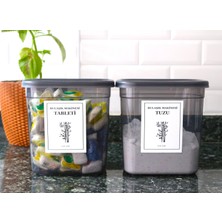 Dem Home 2'li Antrasit Bulaşık Makinası Tableti ve Tuzu Kabı Deterjan Kutusu Saklama Kabı 2000 ml