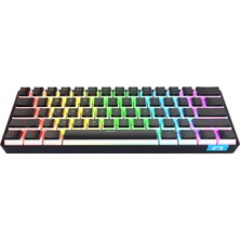 Yeajion 61 Keys Bluetooth Klavye Çift Modları Windows/android Taşınabilir Siyah Için Rgb (Yurt Dışından)