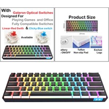 Yeajion 61 Keys Bluetooth Klavye Çok Aitli Moda Taşınabilir Siyah Kahverengi Şaft Için Çift Modlar (Yurt Dışından)