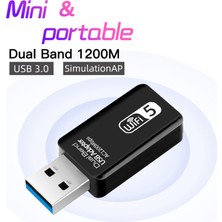 Charmant USB Wifi Alıcı Çift Bant 1200 Mbps Kablosuz Ağ Kartı  (Yurt Dışından)