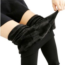 Sebura Kadın Peluş Tayt Içlik Siyah Tayt Içi Peluş Termal Tayt Içi Polar Peluş Tayt Peluş Yüksek Bel Fit Termal Tayt