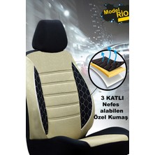 Kethline Seat Rapid Uyumlu Bej Oto Koltuk Kılıfı (Tam Takım Ön Arka Araç Koltuk Kılıfı)