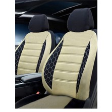 Kethline Seat Leon Uyumlu Bej Oto Koltuk Kılıfı (Tam Takım Ön Arka Araç Koltuk Kılıfı)