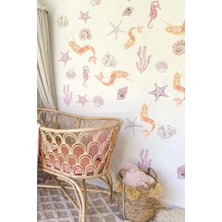 Msticker Deniz Kızı ve Su Altı Canlıları Çocuk Bebek Odası Sticker Seti