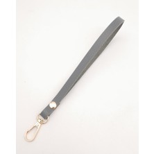 Angel Çanta Aksesuar Gerçek Deri Gri Renk Elcik Light Gold Metalli