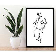 Trend Poster Siyah Çerçerve Görünümlü Duvar Tablosu Retro Ahşap Poster