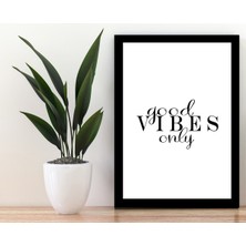 Trend Poster Yazılı Siyah Çerçerve Görünümlü Duvar Tablosu Retro Ahşap Poster