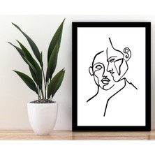 Trend Poster Siyah Çerçerve Görünümlü Duvar Tablosu Retro Ahşap Poster