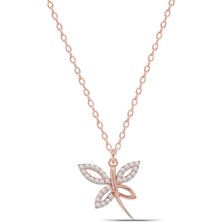 Parmas Design Yusufçuk Kadın 925 Ayar Gümüş Rose Kolye