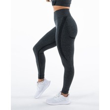 Baim Seamless Push Up Black And  Grey Spor Tayt