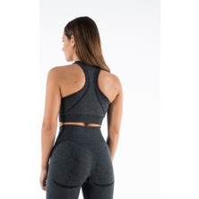 Baim Seamless Push Up Black And  Grey Spor Tayt