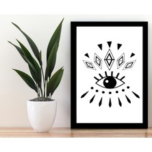 Trend Poster Siyah Çerçerve Görünümlü Duvar Tablosu Retro Ahşap Poster