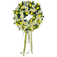 Nettenevime Yapay Çiçek Kapı Süsü Limon Papatya Kapı Çelengi