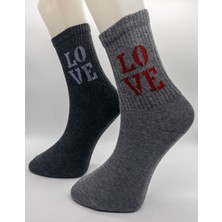 Ciho Socks 12 Çift Modal Love Desen Yumuşak Dokulu Kadın Kolej Çorabı