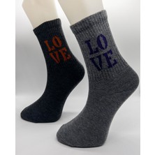 Ciho Socks 12 Çift Modal Love Desen Yumuşak Dokulu Kadın Kolej Çorabı