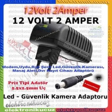 Adaptör 12V 2A Amper Uydu Güvenlik LED Uyumlu