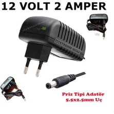 12VOLT 2AMPER Plastik Kasa Adaptör 5.5x2.5mm Jak Fişli