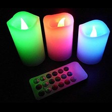 Kuzey LED Remote Control Electronic Candle Kumandalı Renkli Işıklı Mum 3lü Set Işıklı Mum Romantik Dekor Mum