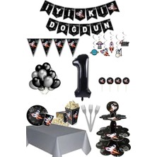 Uzay Kovboyu Temalı 1 Yaş Doğum Günü Set 8 Kişilik