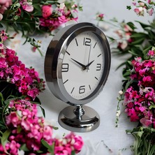 Krom Renkli Metal Ofis Salon Otel Masa Saati 25*20 cm K9