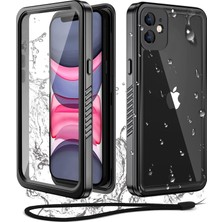 Iphone 11 Uyumlu Su Toz Geçirmez 360 Derece Darbe Önleyici Ön ve Arkatam Koruma Kapak Waterproff Arazi ve Su Altı Çekim Için Kılıf