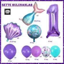 Deniz Kızı Temalı Doğum Günü Parti Kutlama Seti Konsept 1