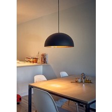 Riolight  Retro4,rustik,modern Siyah Oda,mutfak,cafeler Için Tekli Metal Sarkıt Avize ÇAP:30CM