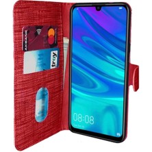 Samsung Galaxy A20 Standlı Hasır Spor Cüzdan Kılıf Kırmızı