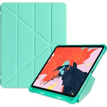 MTK Moveteck Apple Ipad 10. Nesil 10.9 2022 Kılıf Kalem Bölmeli Üçgen Çift Yönlü Standlı Trifolding Ofis Tip Case