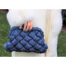 Ezem Entrelak Örgü Clutch Çanta
