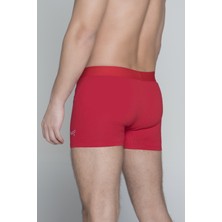 Yeap Underwear Yeap! Underwear 2 Li Kırmızı Penye Pamuklu Likralı Düz Erkek Boxer Mükemmel Uyum Mükemmel Kalite Ye1