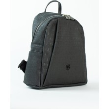 Just Polo Siyah Kadın Ayarlanabilir Askılı Çok Bölmeli Kullanışlı Sırt Çantası