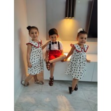 Modavals Kardeş Kombin Kız Çocuk Kalp Detaylı Elbise