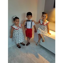 Modavals Kardeş Kombin Kız Çocuk Kalp Detaylı Elbise