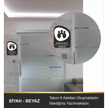 Zafrak Reklam Ofis Kapı Tabelası 6 Takımdan Oluşmaktadır  Siyah Üzeri Mat Beyaz 15X12 cm