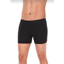 Yıldız 40 Erkek Likralı Boxer Siyah Tekli