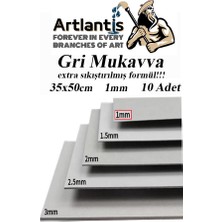 Mukavva Gri 1 mm 35X50 cm 10 Adet Sert Karton Ekstra Sıkıştırılmış 35*50 Mukavva Gri Renkli 10 Adet