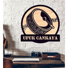 Hediyelikevi Kişiye Özel Davul Müzik Temalı Ahşap Duvar Tablo