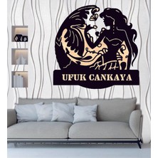 Hediyelikevi Kişiye Özel Denizkızı Dalgalar Temalı Ahşap Duvar Tablo