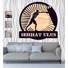 Hediyelikevi Kişiye Özel Boksör Kum Torbası Temalı Ahşap Tablo