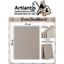 Artlantis Mukavva Gri 1.5 mm 35X50 cm 5 Adet Sert Karton Ekstra Sıkıştırılmış 35*50 Mukavva Gri Renkli 5 Adet