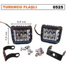 Point LED Bar Off Road Delici 6 LED Beyaz Işık - Turuncu Flaşlı - Siyah Çerçeve 2 Adet - Otoaksesua