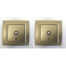 Çağatay Elektrik Ovivo Mina Titanyum Tv Prizi F Konnektör Çerçeve Dahil (2 Adet)