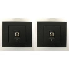 Çağatay Elektrik Ovivo Grano Siyah Nummeris Telefon Prizi Çerçeve Dahil (2 Adet)