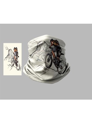Bisiklet Tasarımlı Motorcu Buff Maske Outdoor Boyunluk Unisex Bandana