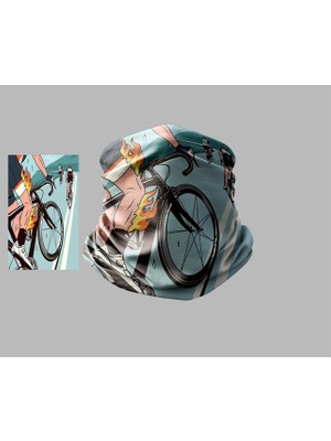 Bisiklet Tasarımlı Motorcu Buff Maske Outdoor Boyunluk Unisex Bandana